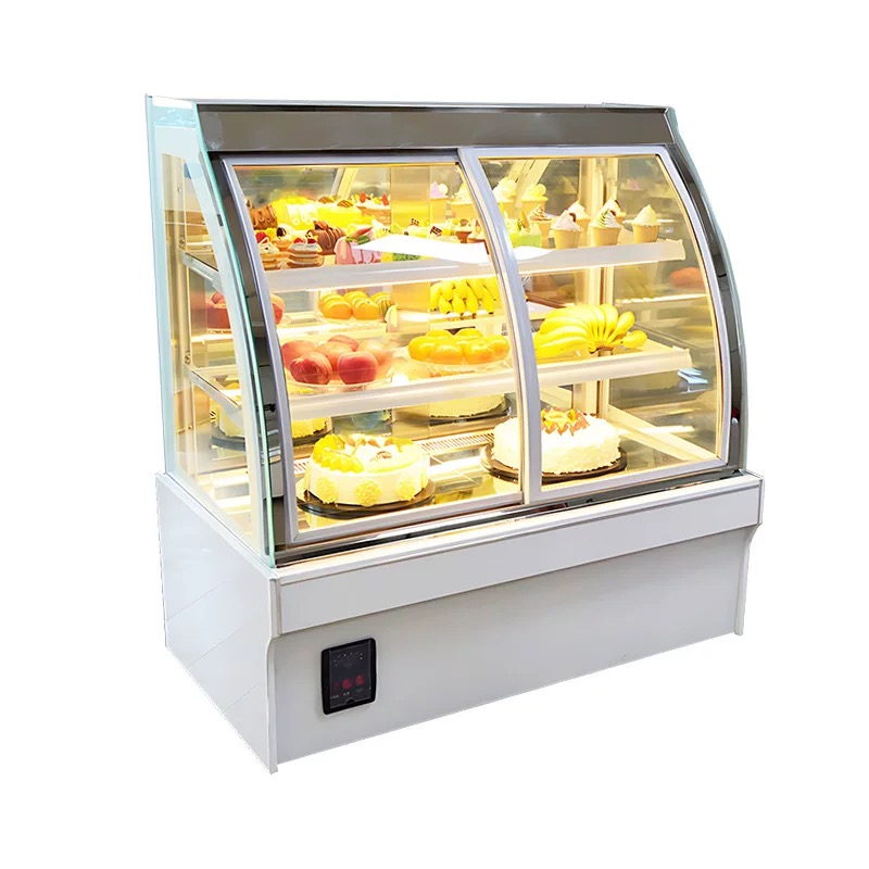 Bakery curved cake refrigerated cabinet