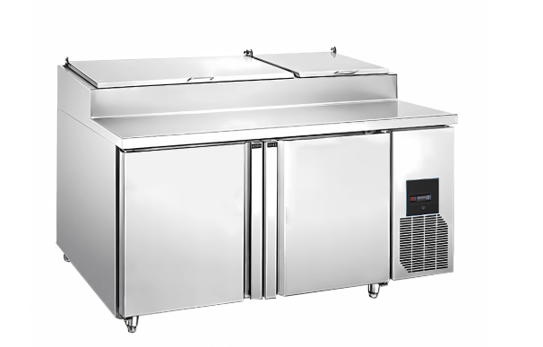 pizza making table pizza prep chiller with tray