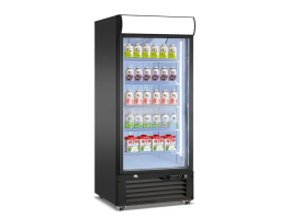 Single door vertical display refrigerator