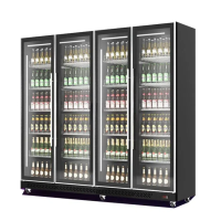 Double door large capacity vertical display refrigerator