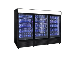 Three-door vertical display refrigerator